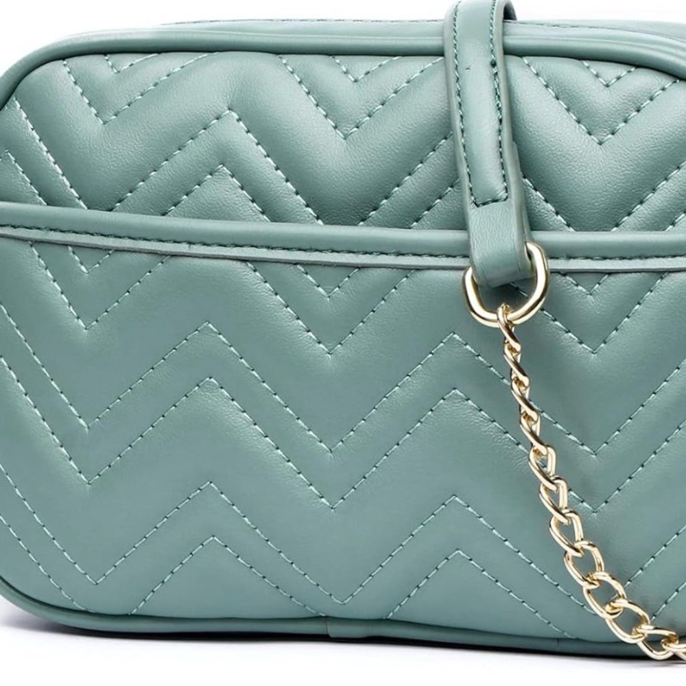 Green Quilted Crossbody Bag